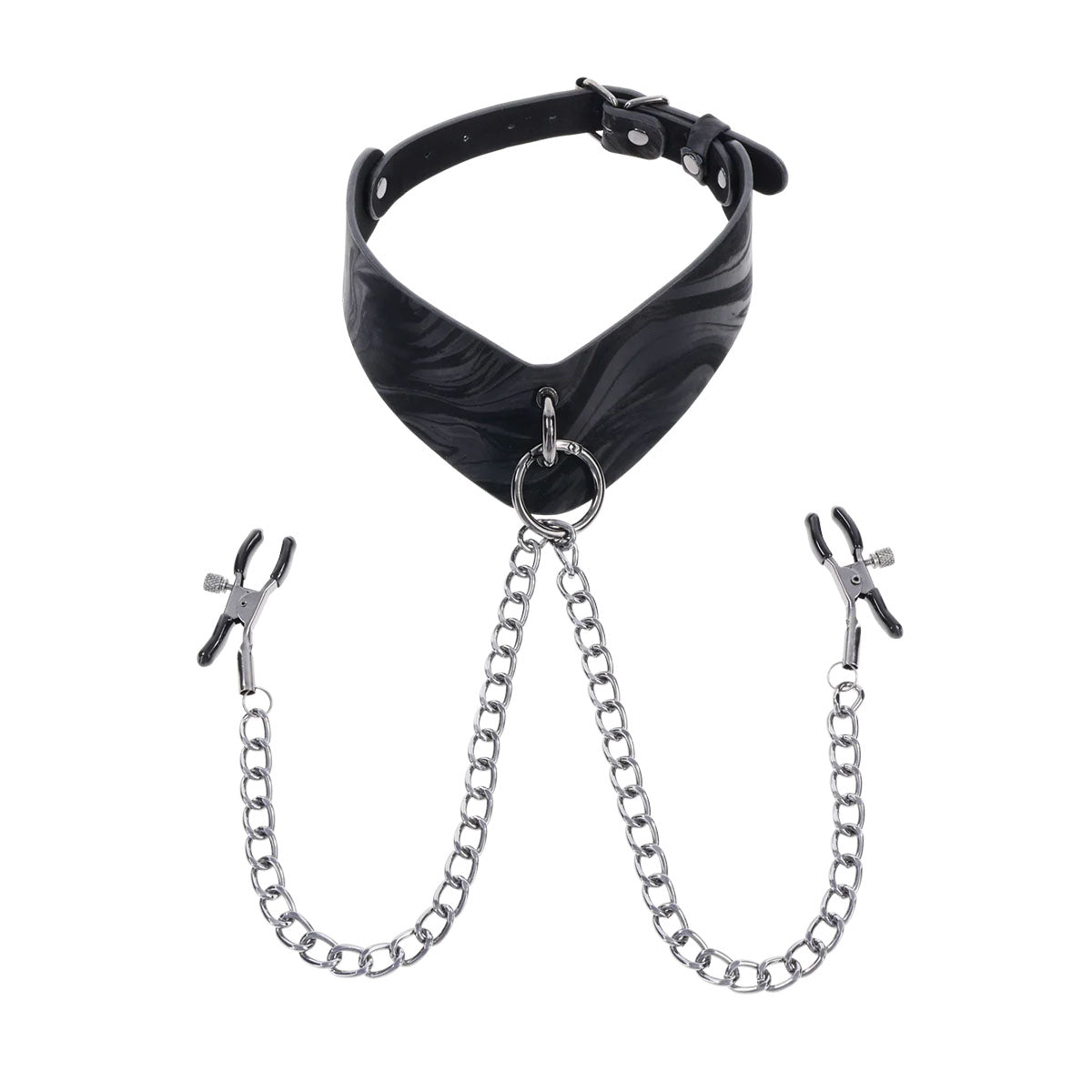 SportSheets Velvet Noir Collar & Removable Clamps