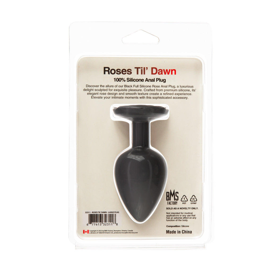 BMS – Roses Til’ Dawn – Silicone Anal Plug – Large