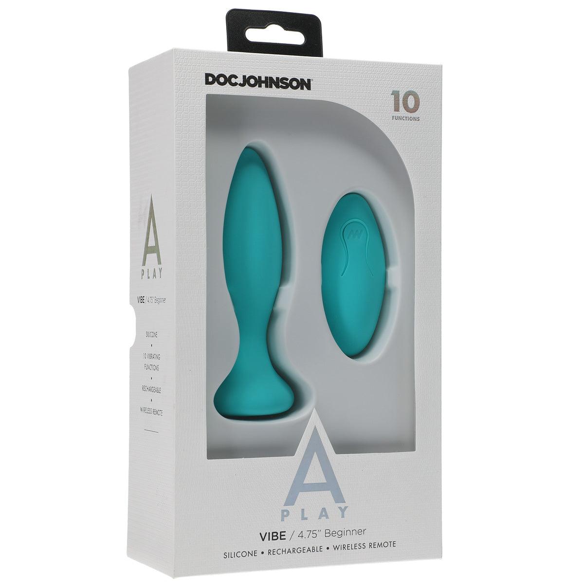 Doc Johnson A Play Beginner VIBE Silicone Vibrating Butt Plug with Remote Teal | BMS Enterprises Doc Johnson A Play Beginner VIBE Silicone Vibrating Butt Plug with Remote Teal | BMS Enterprises