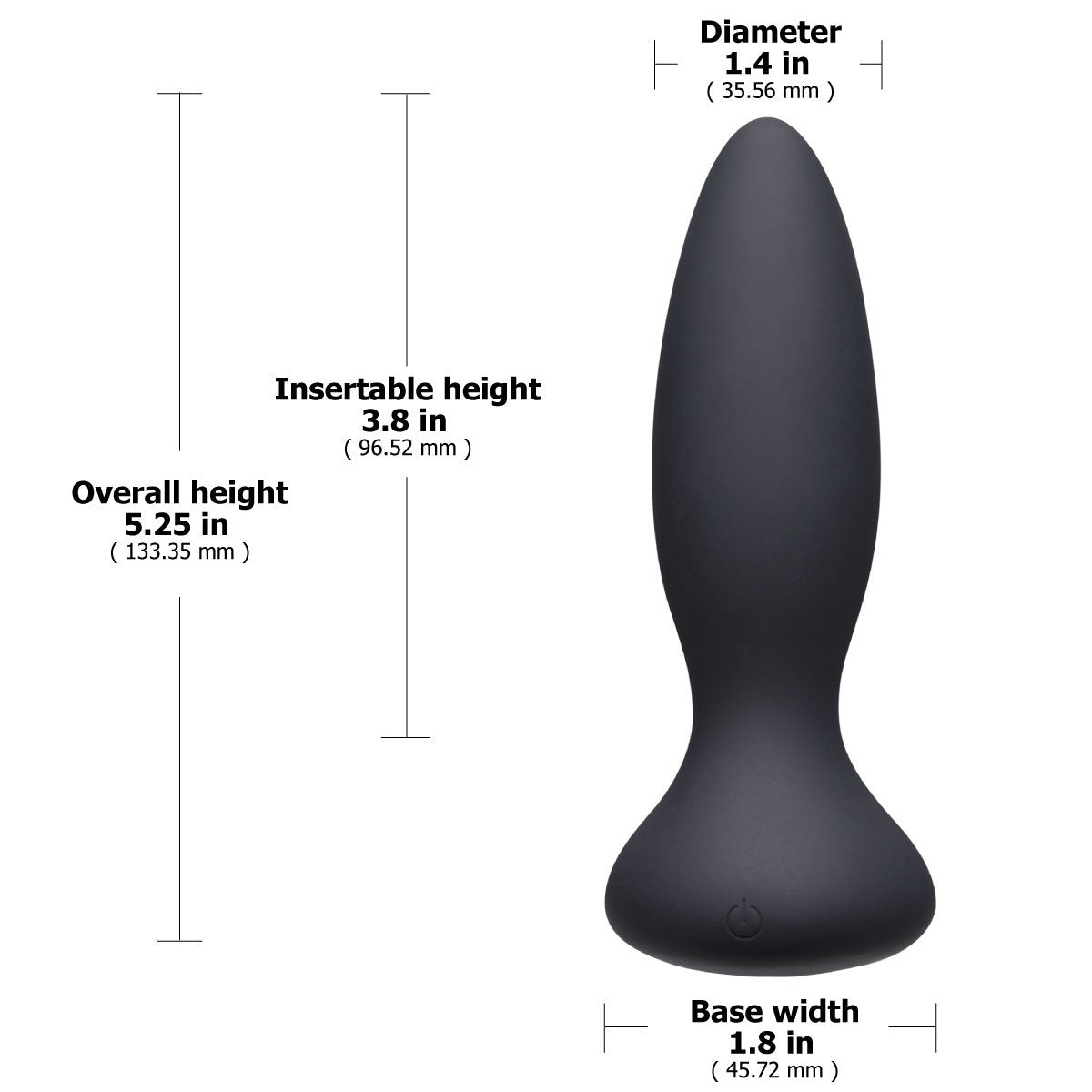 Doc Johnson A Play Adventurous VIBE – Silicone Vibrating Butt Plug with Remote – Black