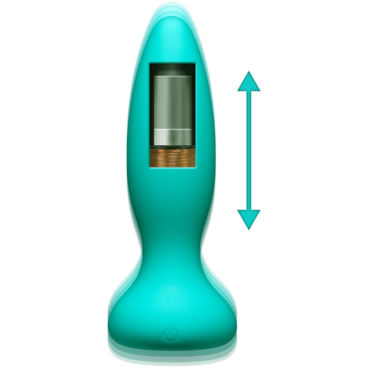 Doc Johnson A-Play - Thrust - Adventurous - Rechargeable Silicone Anal Plug with Remote - Teal