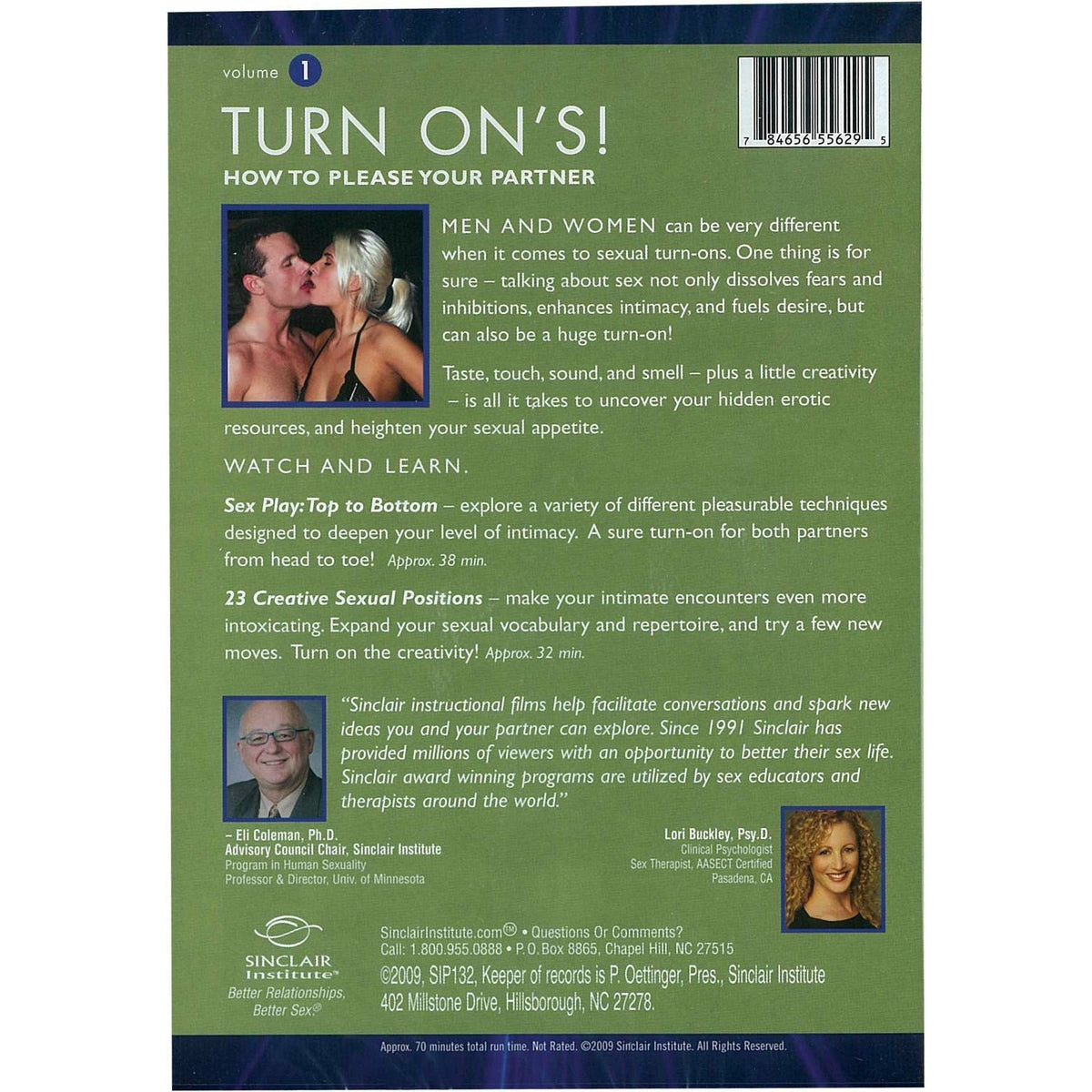 Sinclair Intimacy Institute Turn On&#39;s! - volume 1 DVD - blue