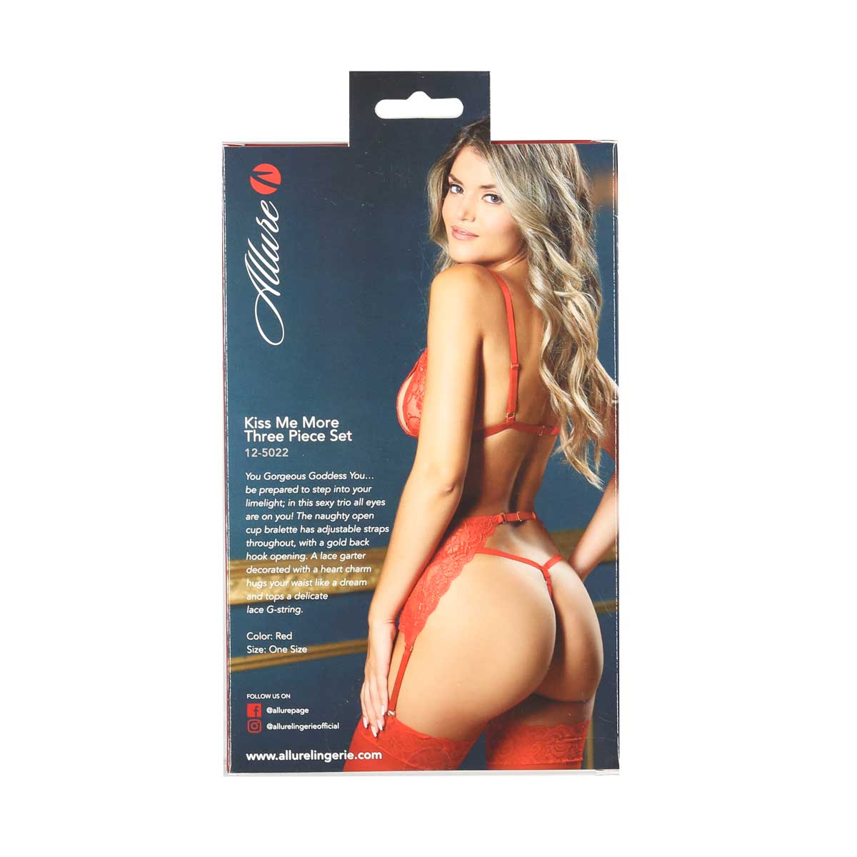 Allure – Kiss Me More 3 Piece Set – Red – One Size
