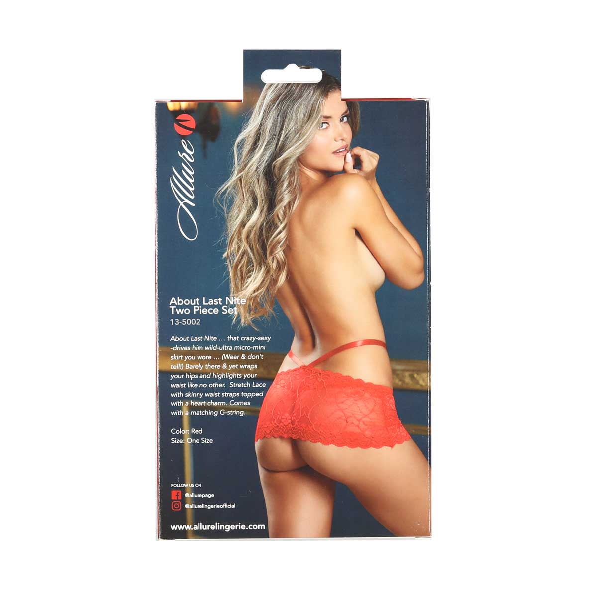 Allure – About Last Nite 2 -Piece Set – Red – One Size