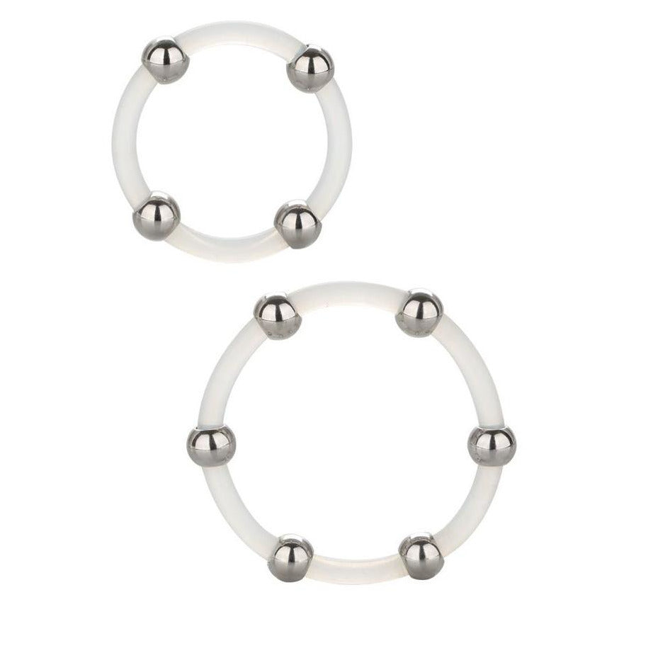 CalExotics Steel Beaded Silicone Ring Set