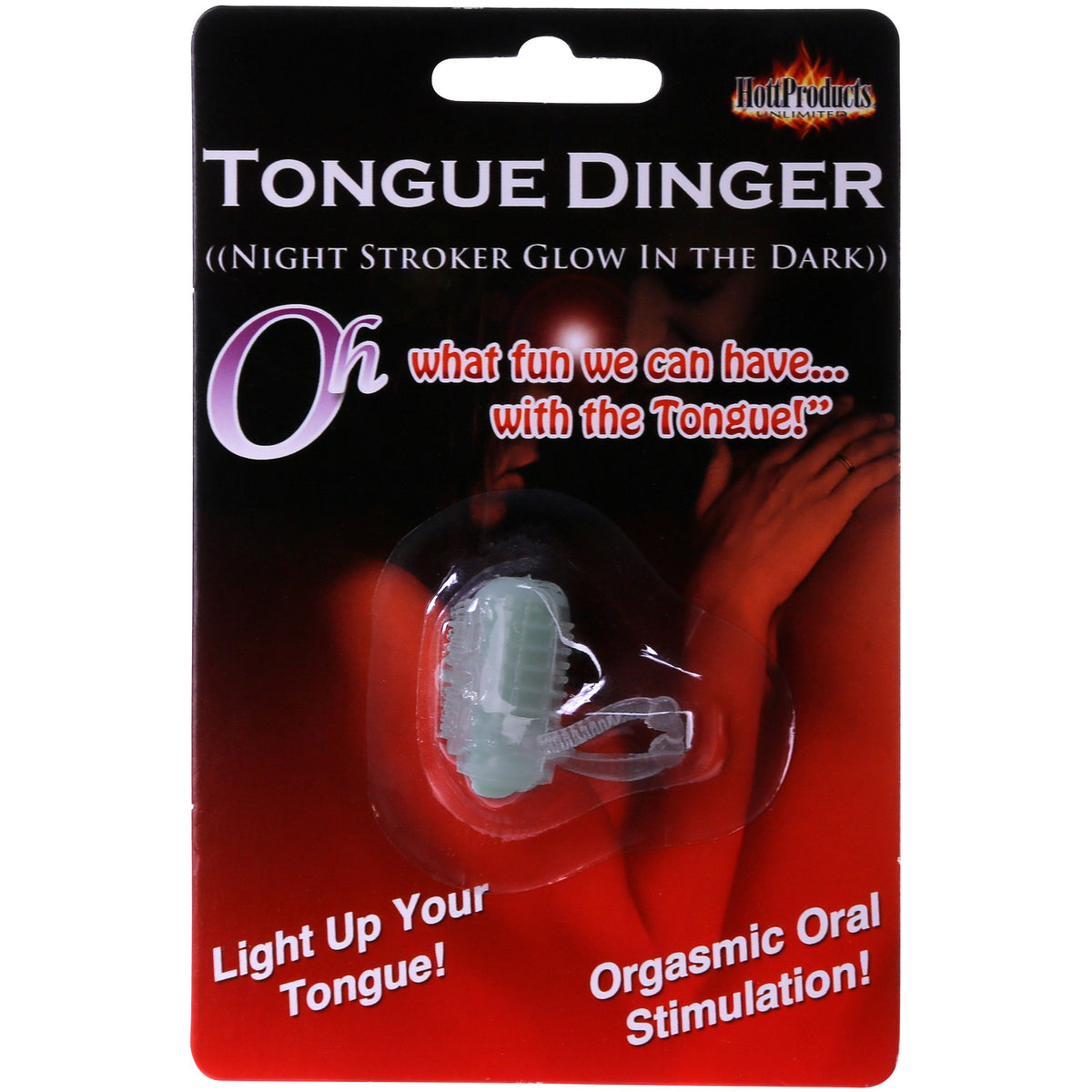 HottProducts Tongue Dinger - Vibrating Cock Ring - Glow-in-the-Dark