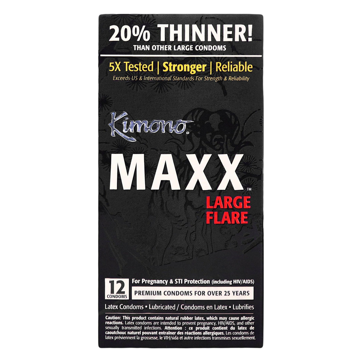 Kimono Maxx Large Flare Condoms - 12 Pack