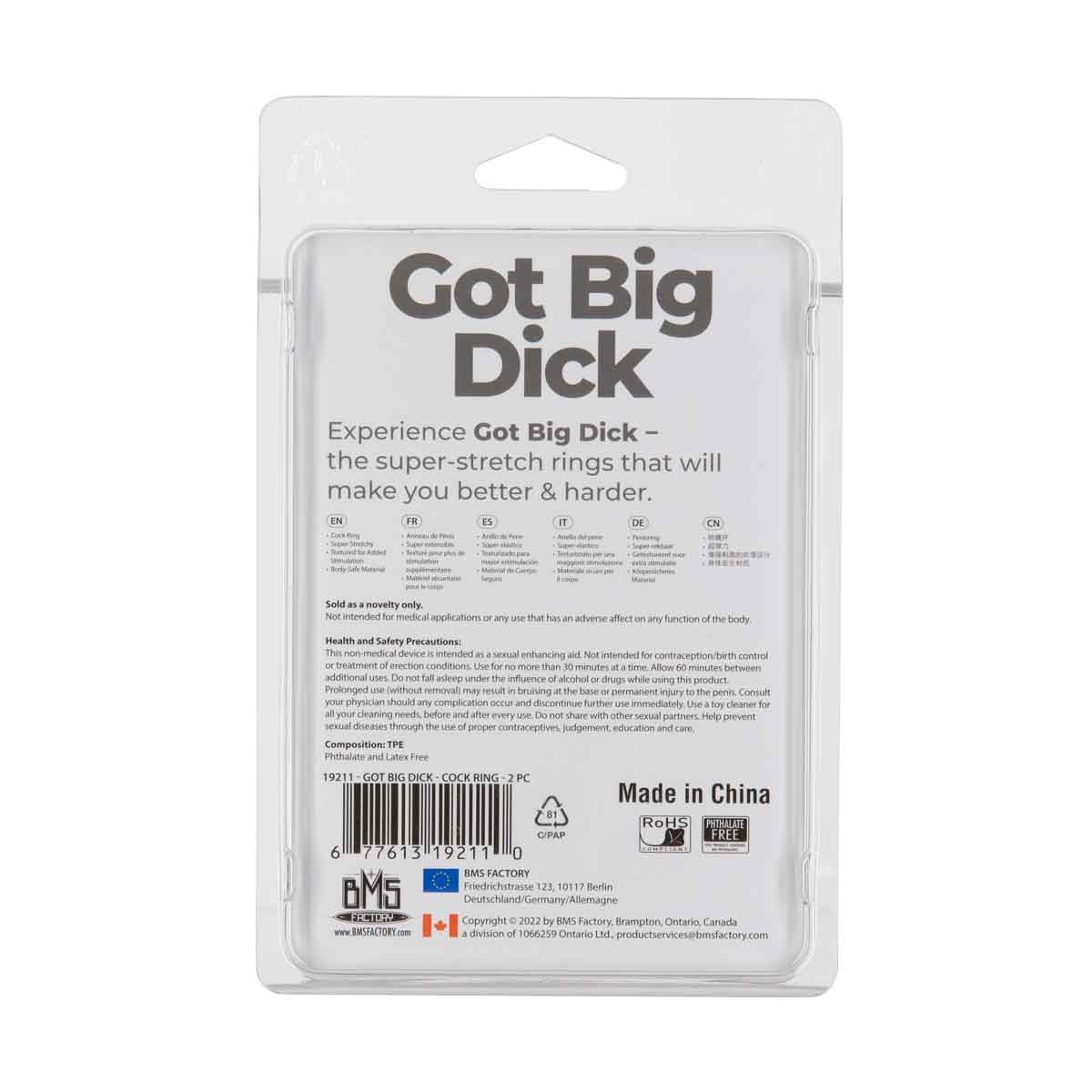 Got Big Dick – Super Stretch Cock Rings – Black – 2 Pack