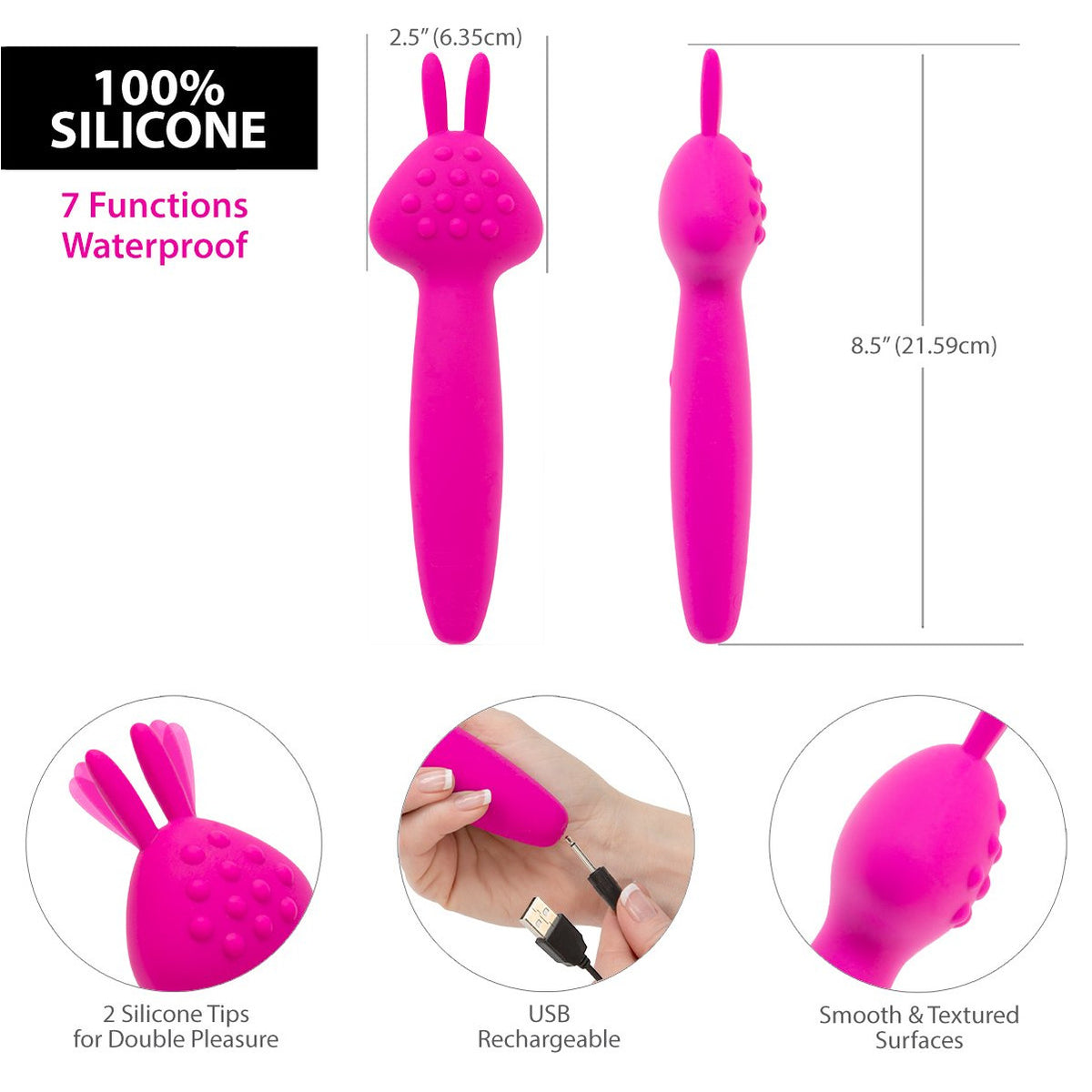PalmPower Vibez by PalmPower - Rechargeable Rabbit Massage Wand