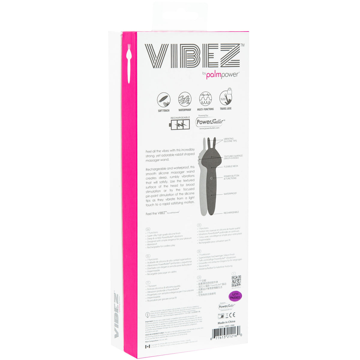 PalmPower Vibez by PalmPower - Rechargeable Rabbit Massage Wand