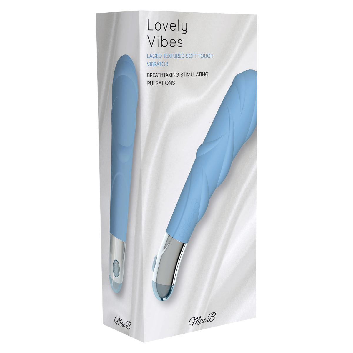 Mae B Lovely Vibes - Laced Textured Soft Touch Vibrator - Blue