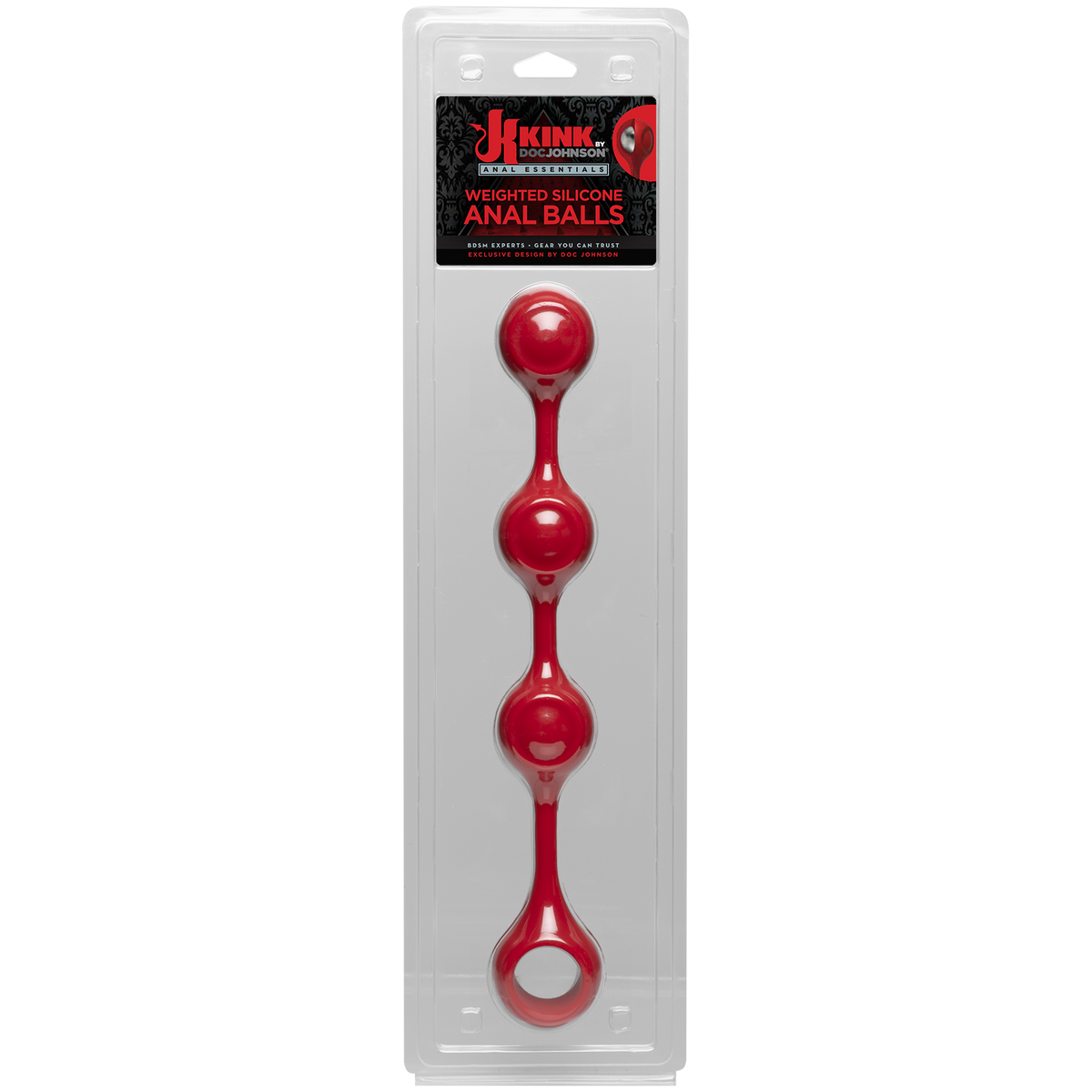 Doc Johnson Kink - Anal Essentials Weighted Silicone Anal Balls Red