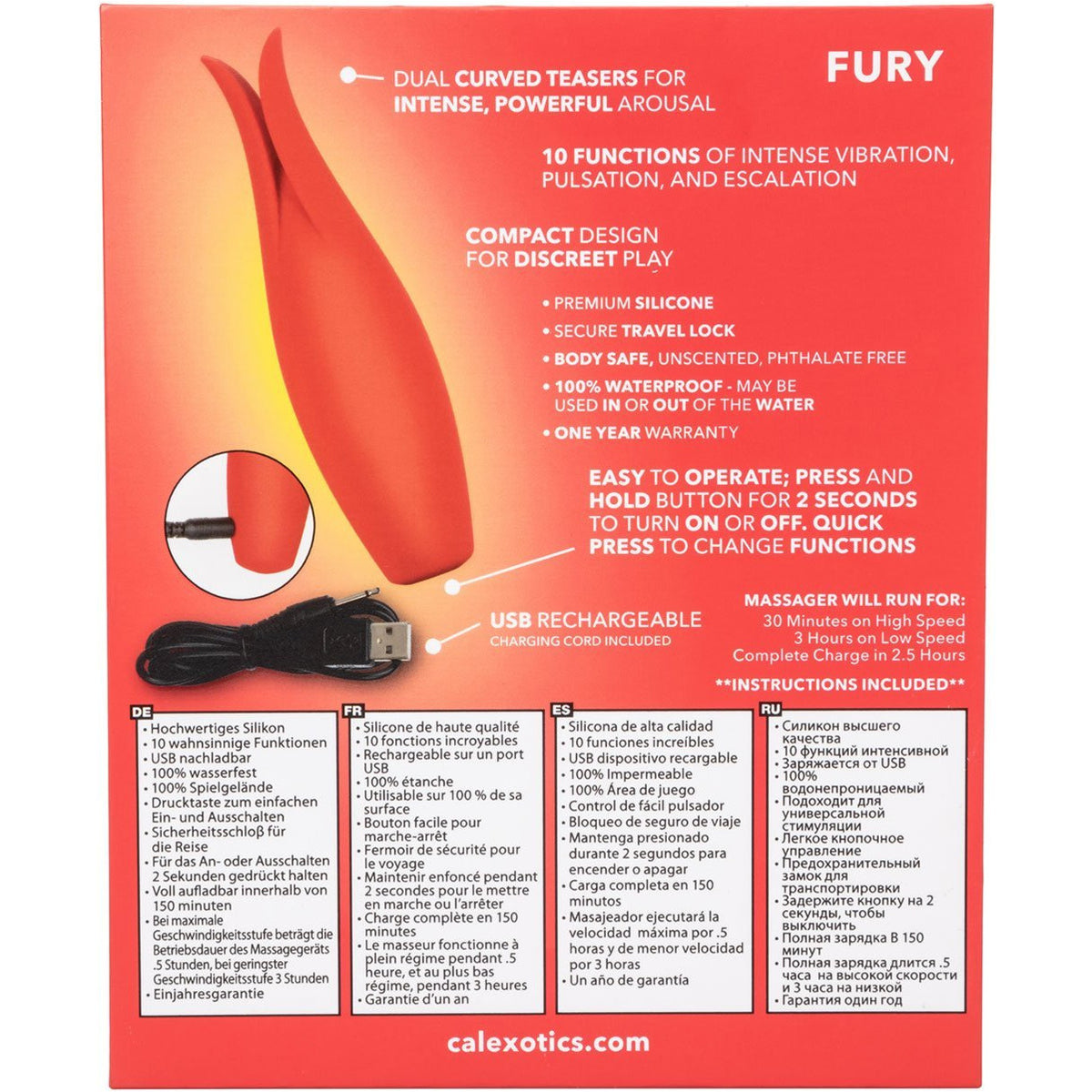 CalExotics Red Hot Fury – Clitoral Vibrator – Red
