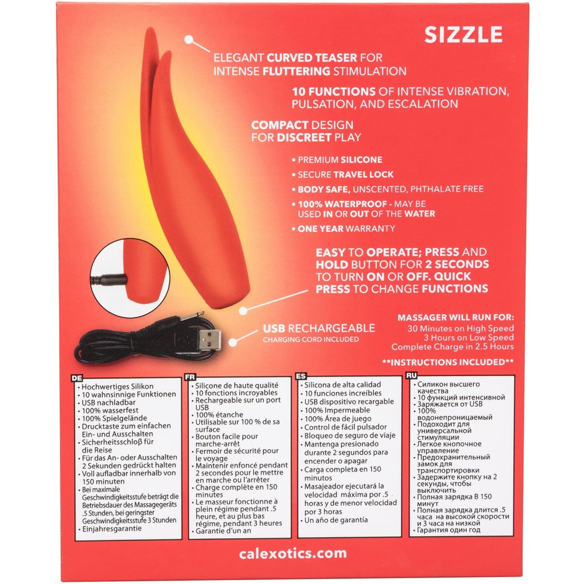 CalExotics Red Hot Sizzle – Clitoral Vibrator – Red
