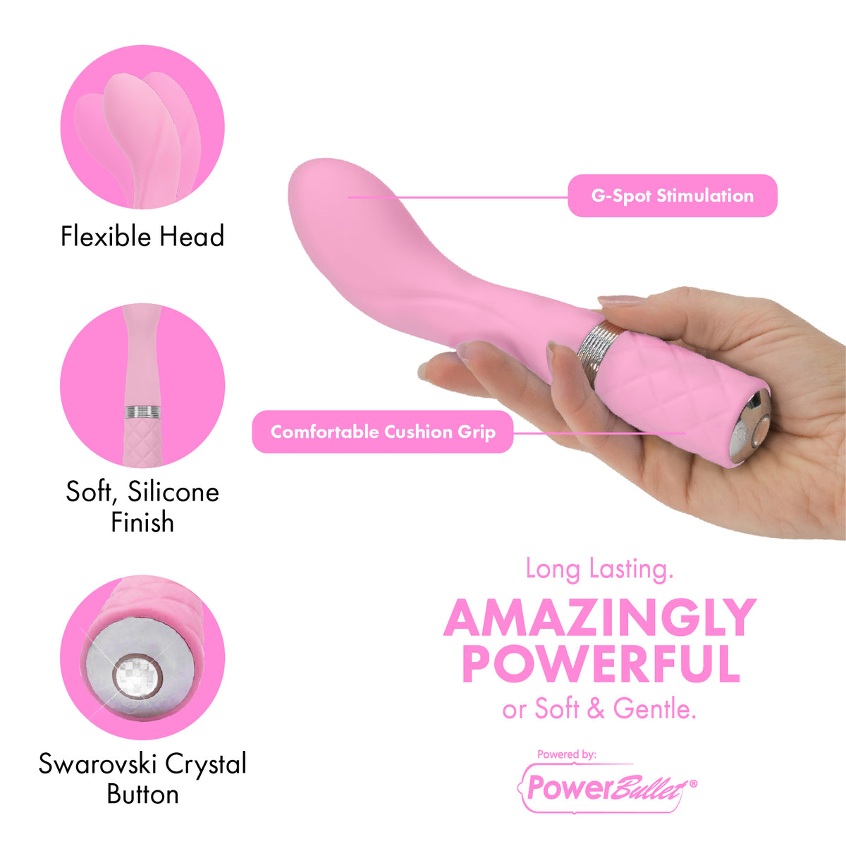 Pure Love®- G-Spot Vibrator With Swarovski® Crystal – Pink