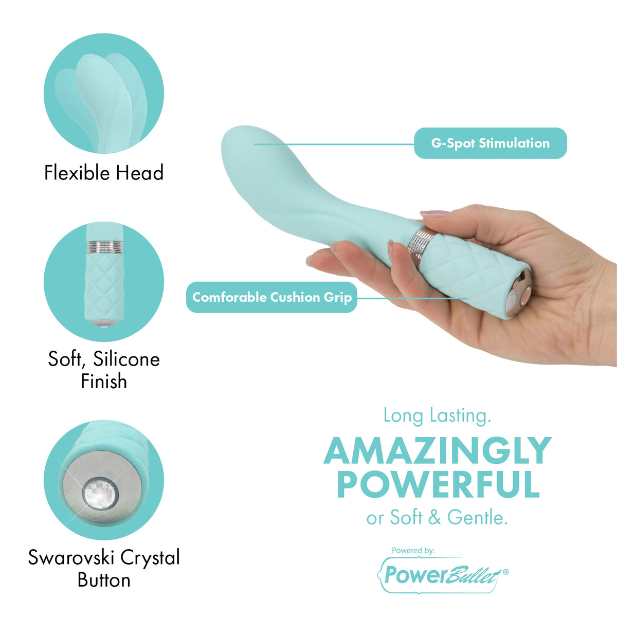 Pure Love®- G-Spot Vibrator With Swarovski® Crystal – Teal