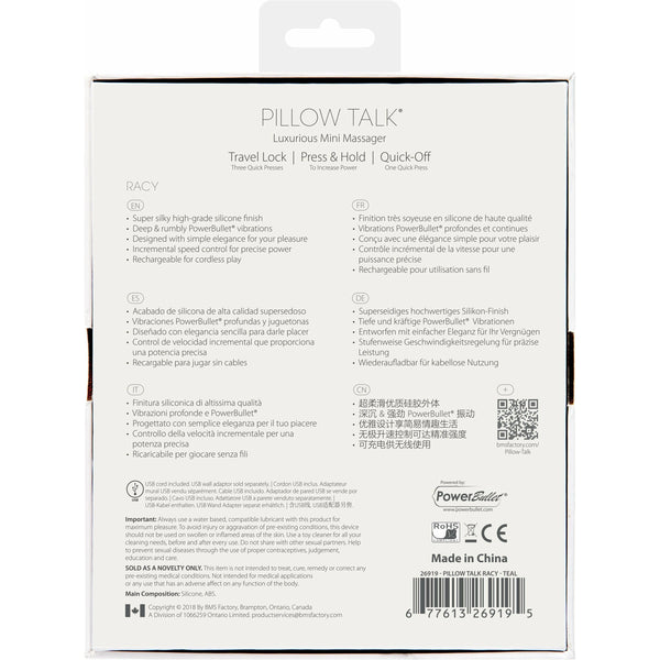 Pillow Talk Racy - Mini Massager - Teal