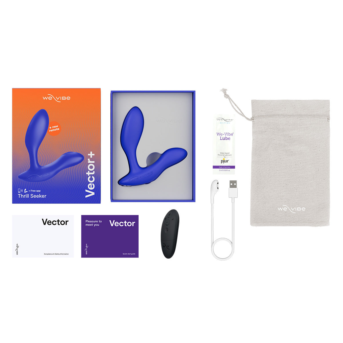 We-Vibe Vector+ - Vibrating Prostate Massager – Royal Blue