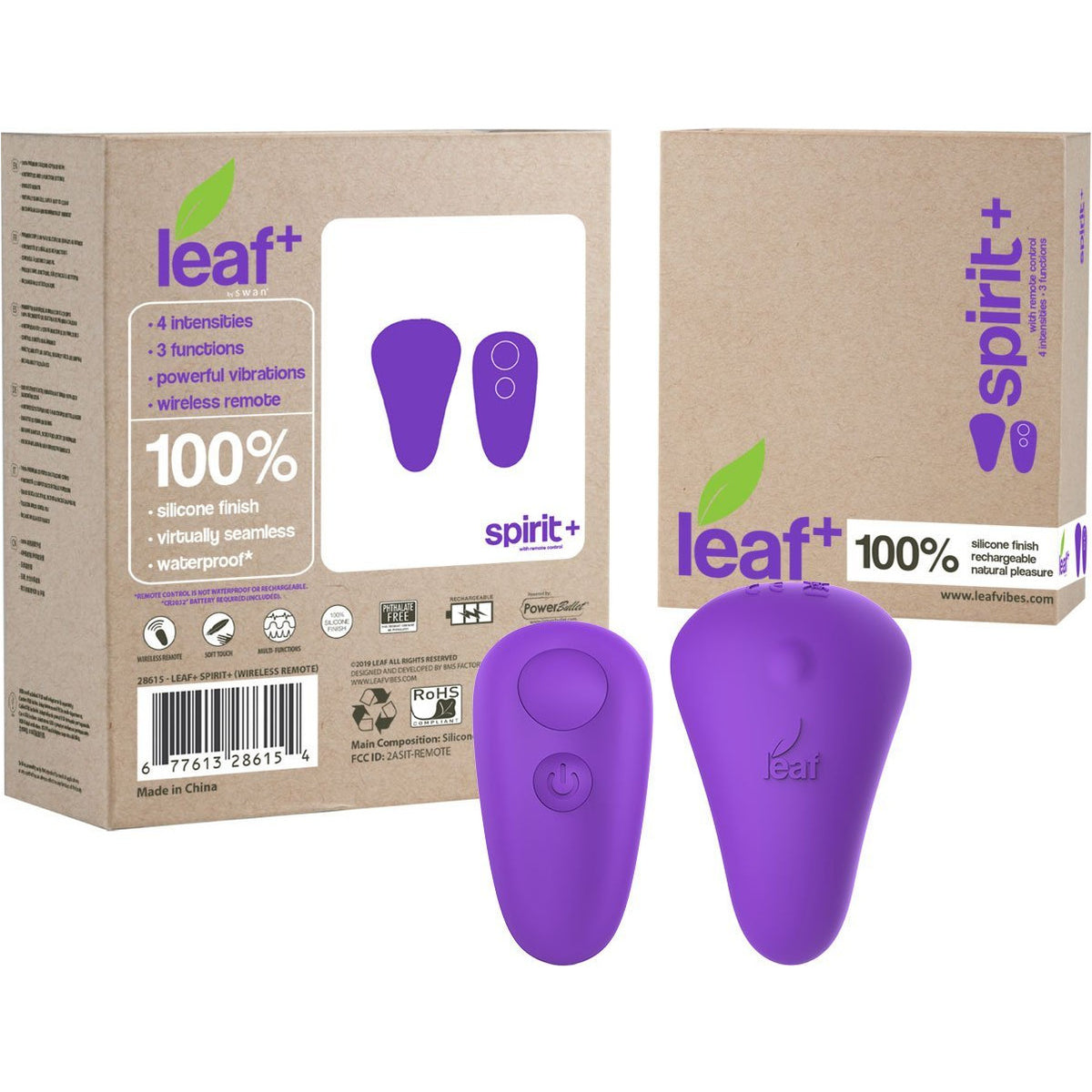 Swan Leaf+ - Spirit+ Vibrator with Remote Control - Purple