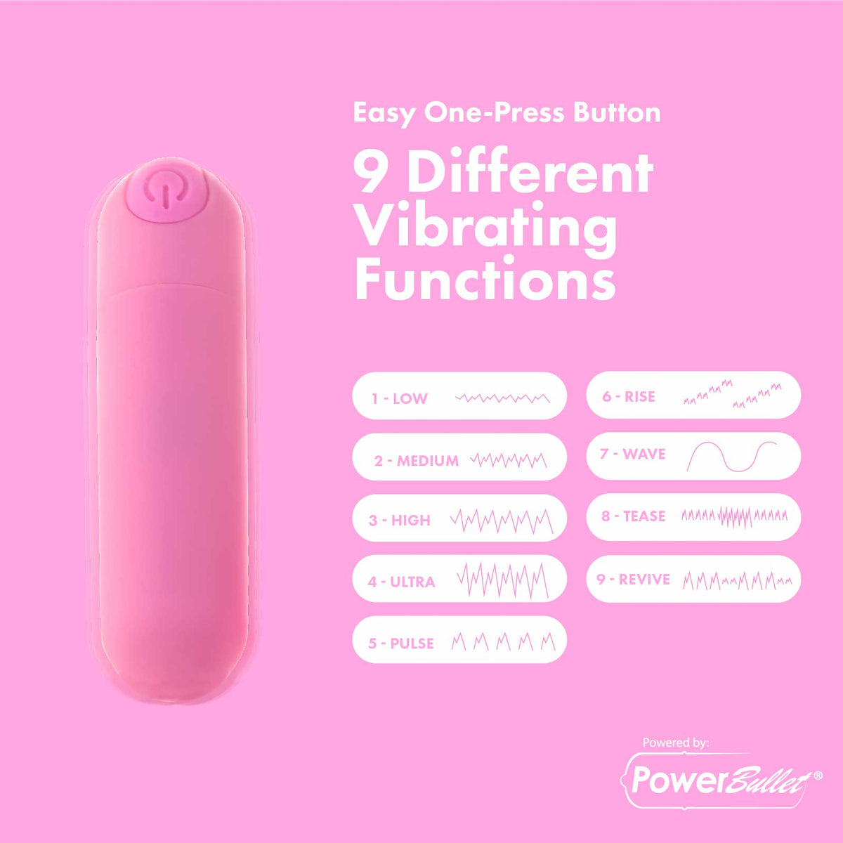 Pure Love® - Rechargeable Power Bullet With Silicone Case - Pink