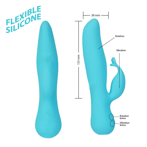 The Kissing Swan® Dual Action Vibrator -  Blue