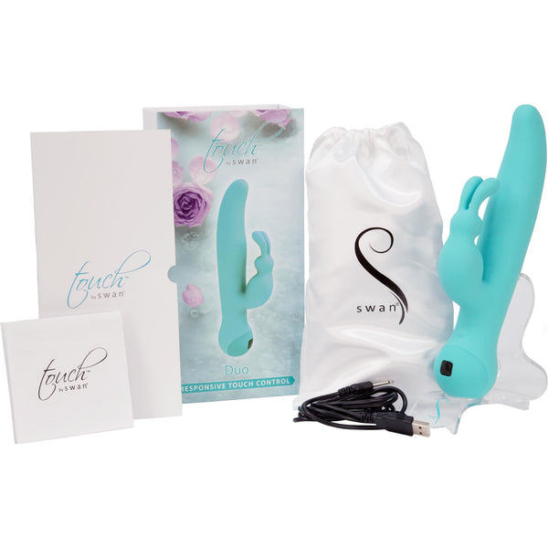 Swan Touch – Duo – Dual Rabbit Vibrator – Rechargeable - Teal