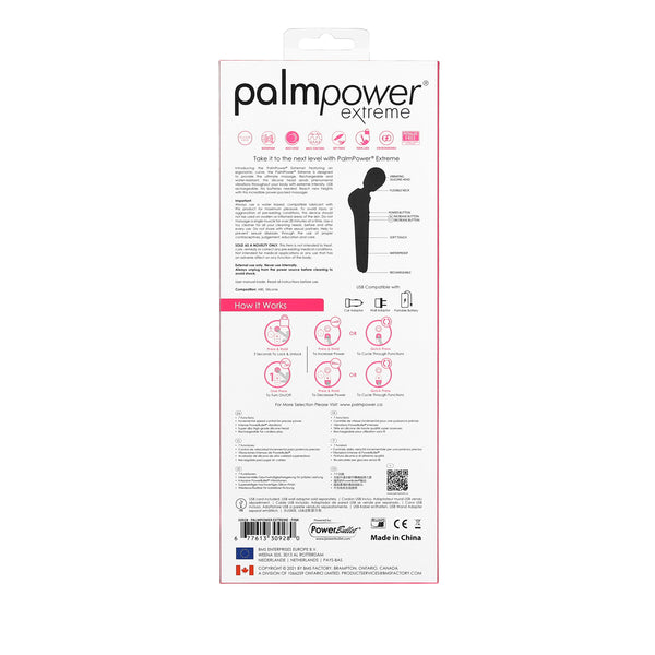 PalmPower Extreme - Rechargeable Massage Wand - Pink