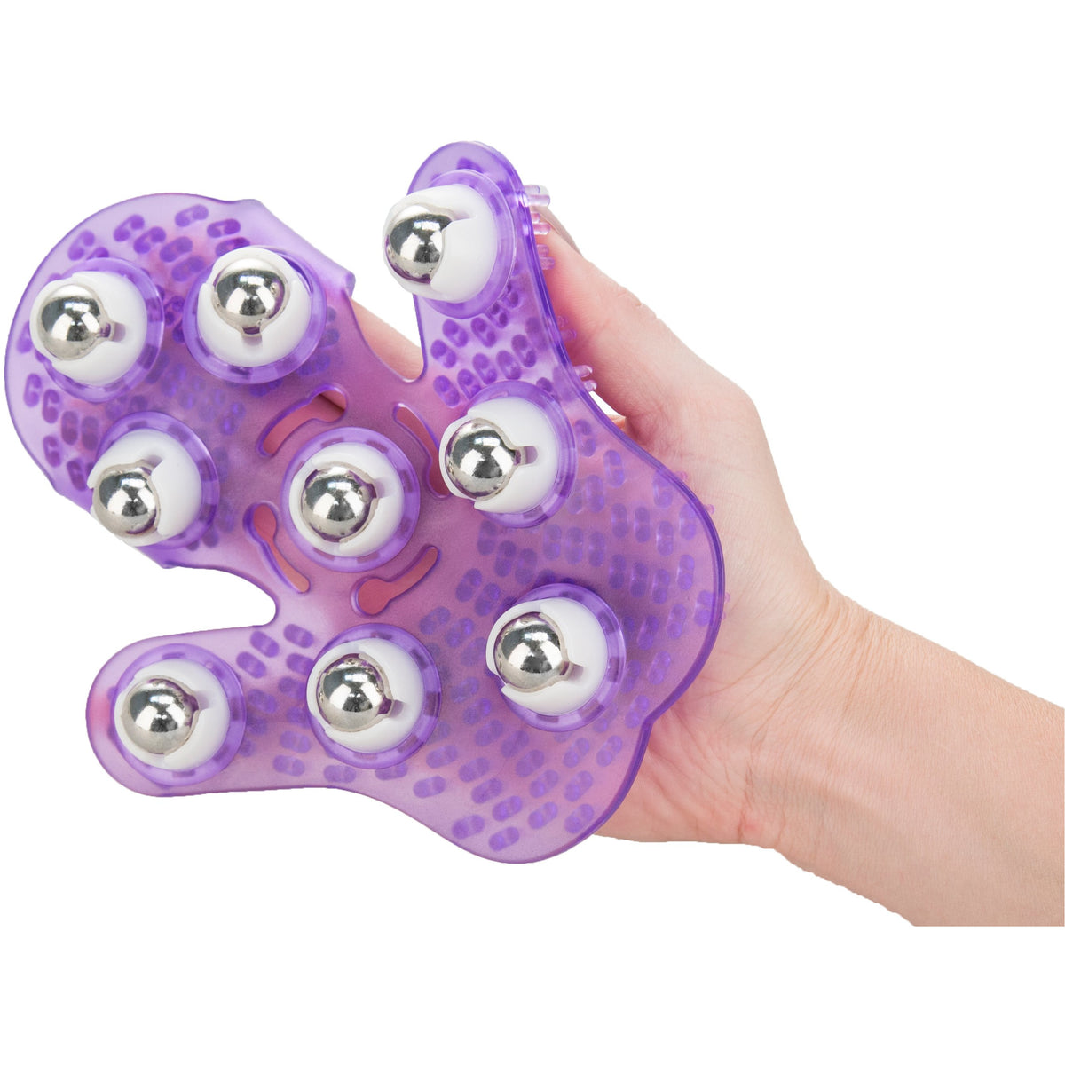 Simple and True Roller Balls Massage Glove - Purple