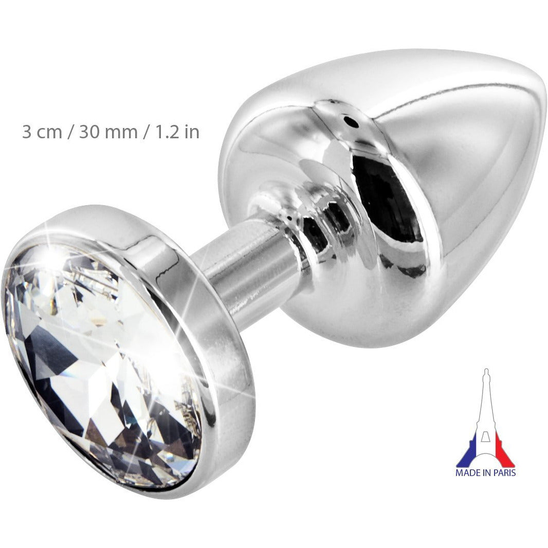 Diogol Anni Silver Round Butt Plug with Swarovski Elements (T2 Size) | BMS Enterprises Diogol Anni Silver Round Butt Plug with Swarovski Elements (T2 Size) | BMS Enterprises