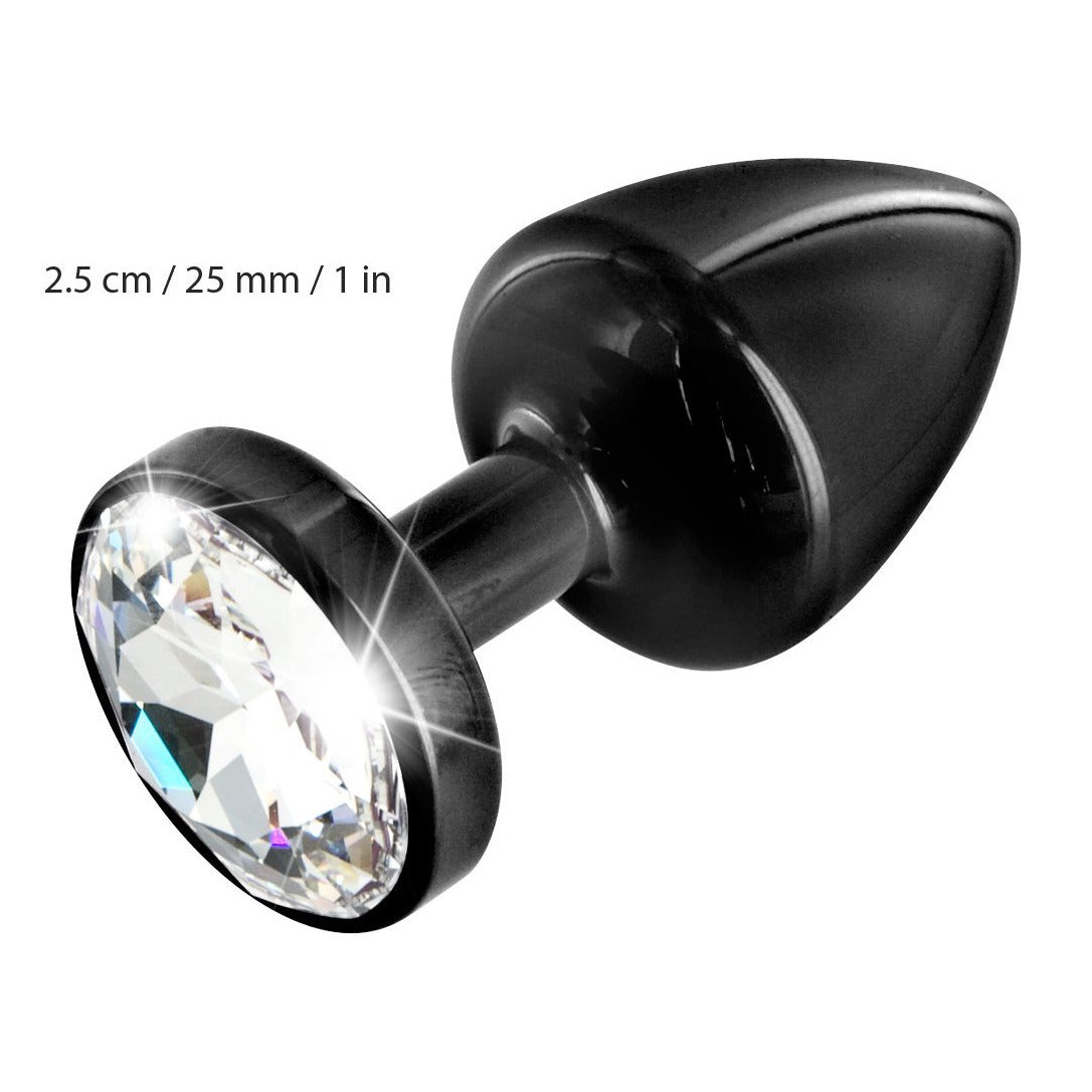 Diogol Anni Black Round Butt Plug with Swarovski Elements (T1 Size) | BMS Enterprises Diogol Anni Black Round Butt Plug with Swarovski Elements (T1 Size) | BMS Enterprises