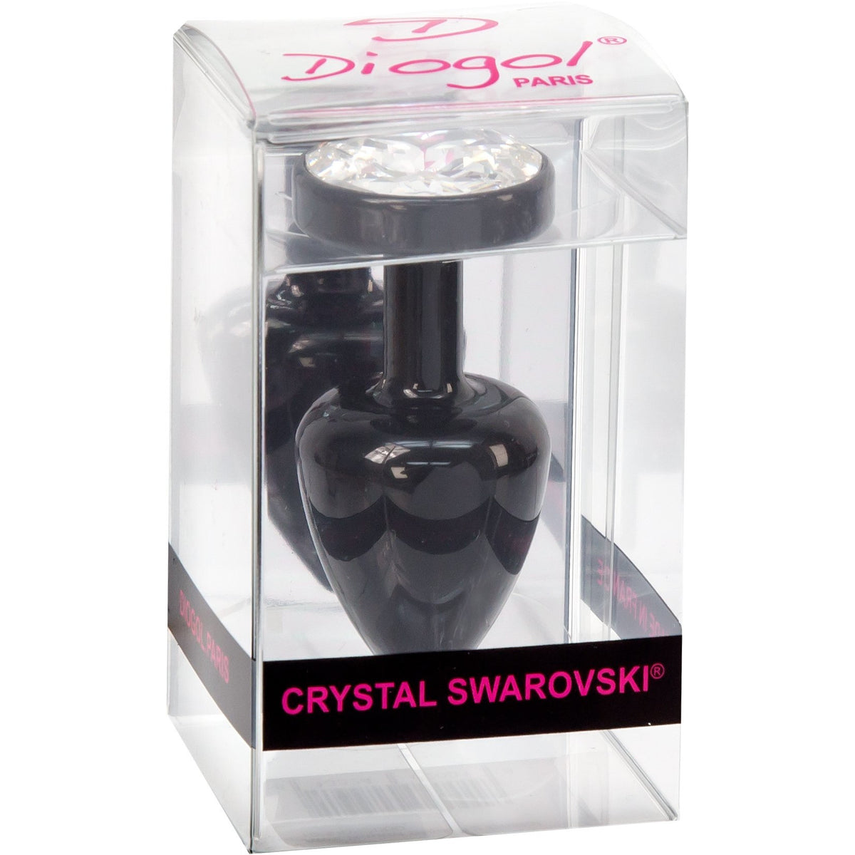 Diogol Anni Black Round Butt Plug with Swarovski Elements (T2 Size)