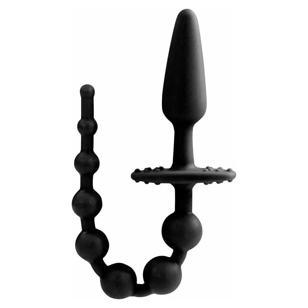Nanma Butt-On - Butt Plug with Anal Beads - Black