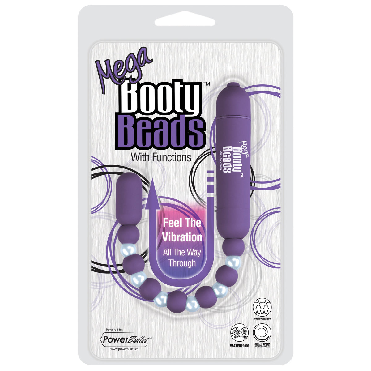 PowerBullet Mega Booty Beads with 7 Functions - Violet