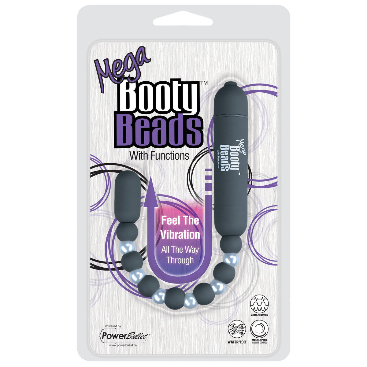 PowerBullet Mega Booty Beads with 7 Functions - Grey