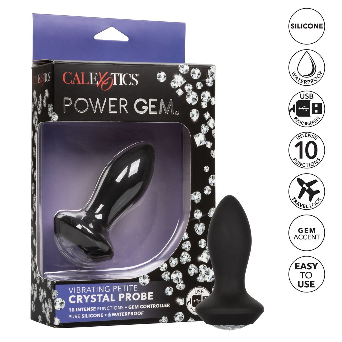 CalExotics Power Gem Vibrating Crystal Probe – Black