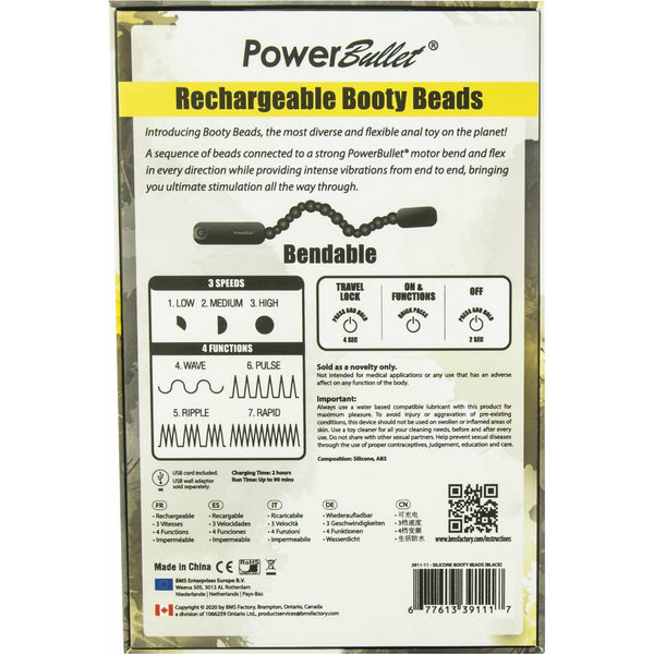 PowerBullet Rechargeable Booty Beads - Black