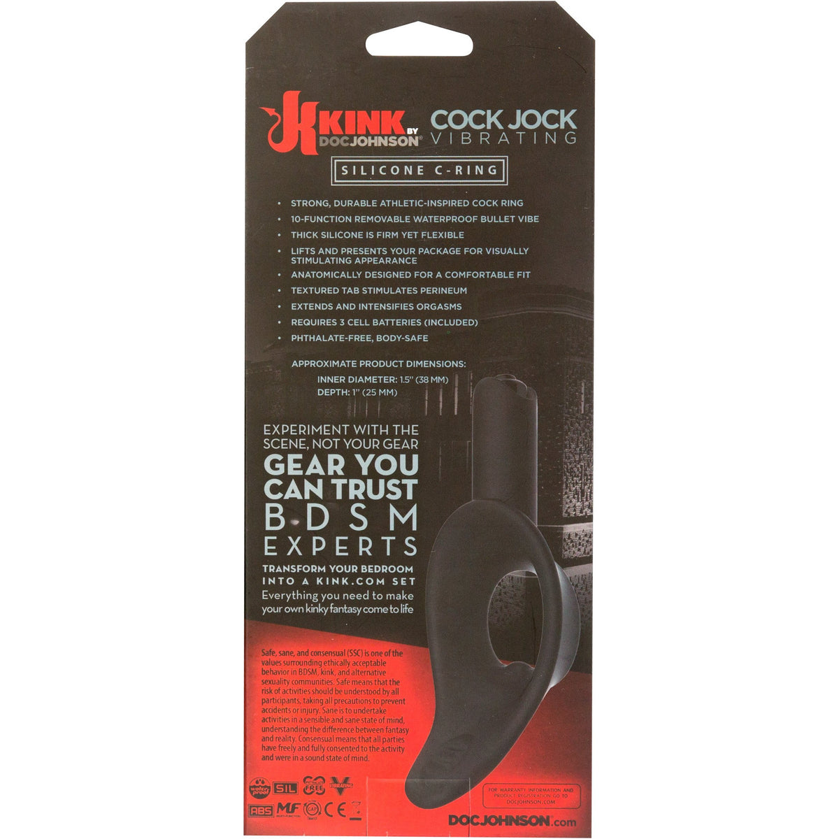 Doc Johnson Kink - Vibrating Cock Jock Silicone C-Ring | BMS Enterprises Doc Johnson Kink - Vibrating Cock Jock Silicone C-Ring | BMS Enterprises