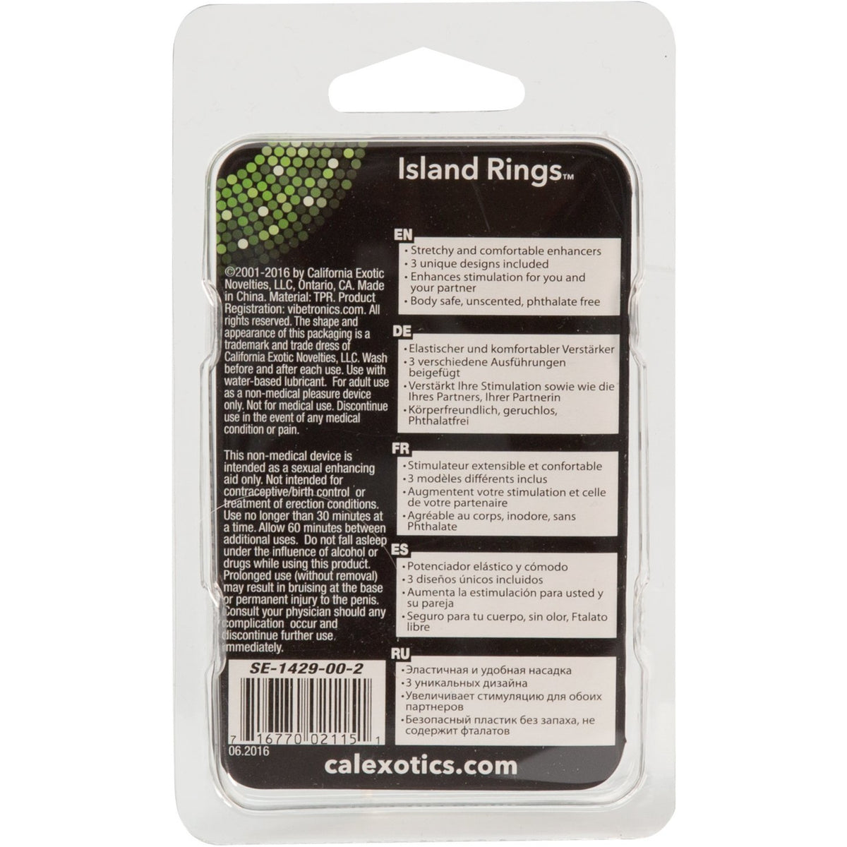 CalExotics Silicone Island Rings - Clear
