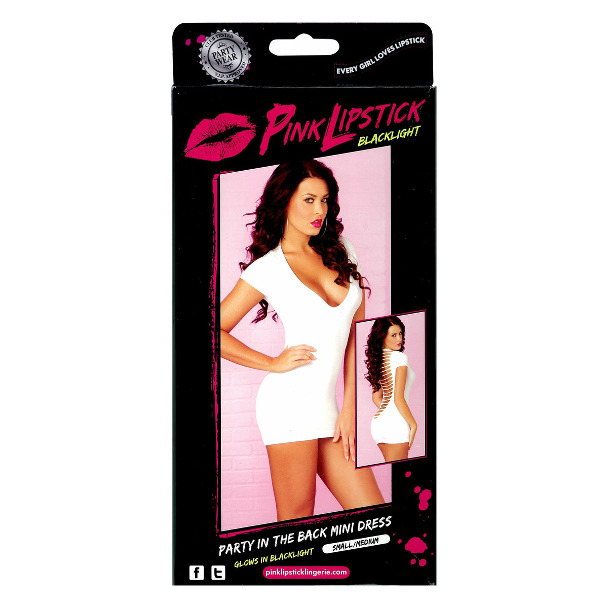 Pink Lipstick Party In The Back Mini Dress - White - S/M