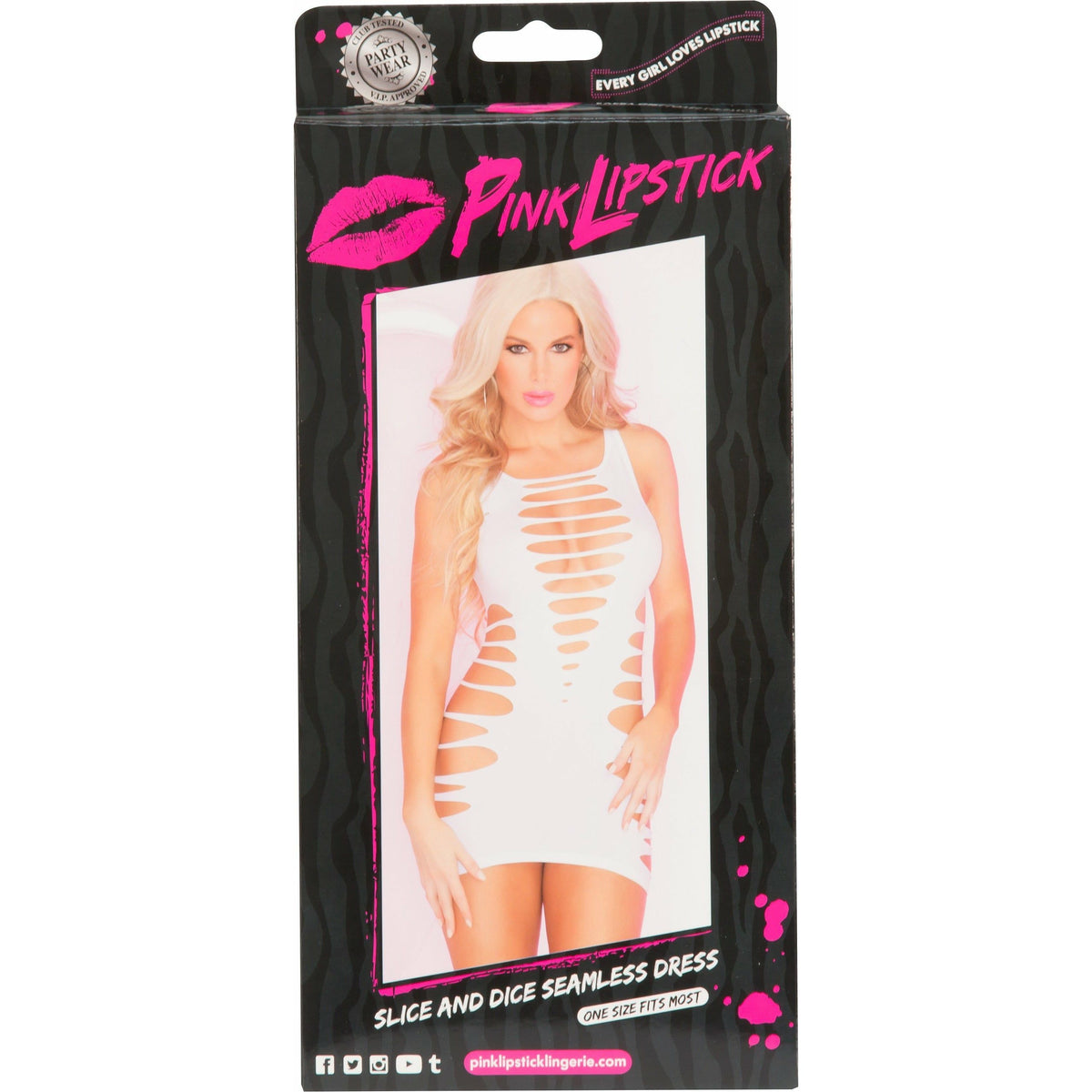 Pink Lipstick Slice and Dice Seamless Dress - White - One Size