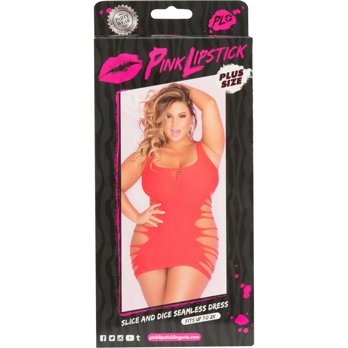 Pink Lipstick Slice and Dice Seamless Dress - Red - Plus Size