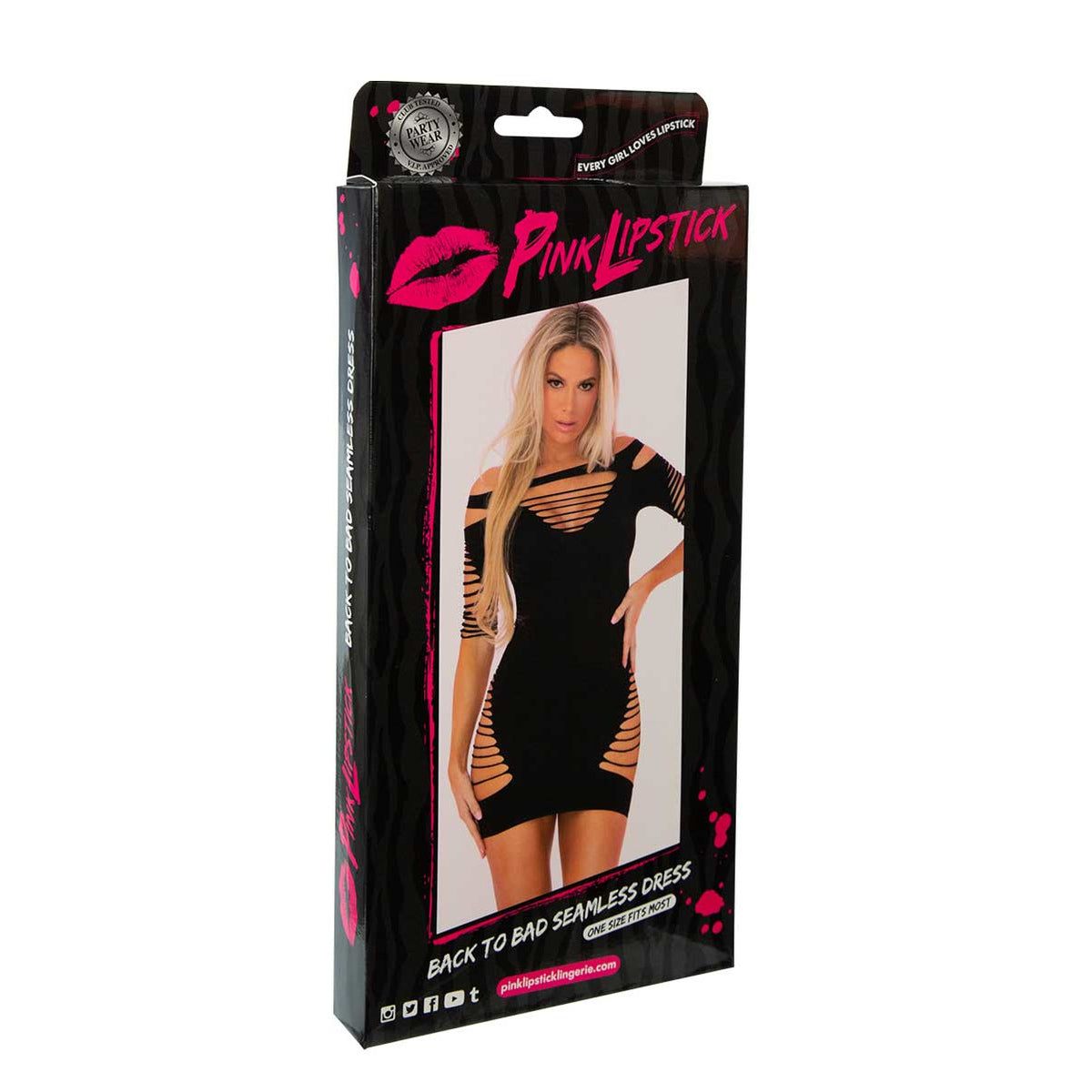 Pink Lipstick - Back to Bad Seamless Mini Dress - Black/ Red - One Size Fits Most