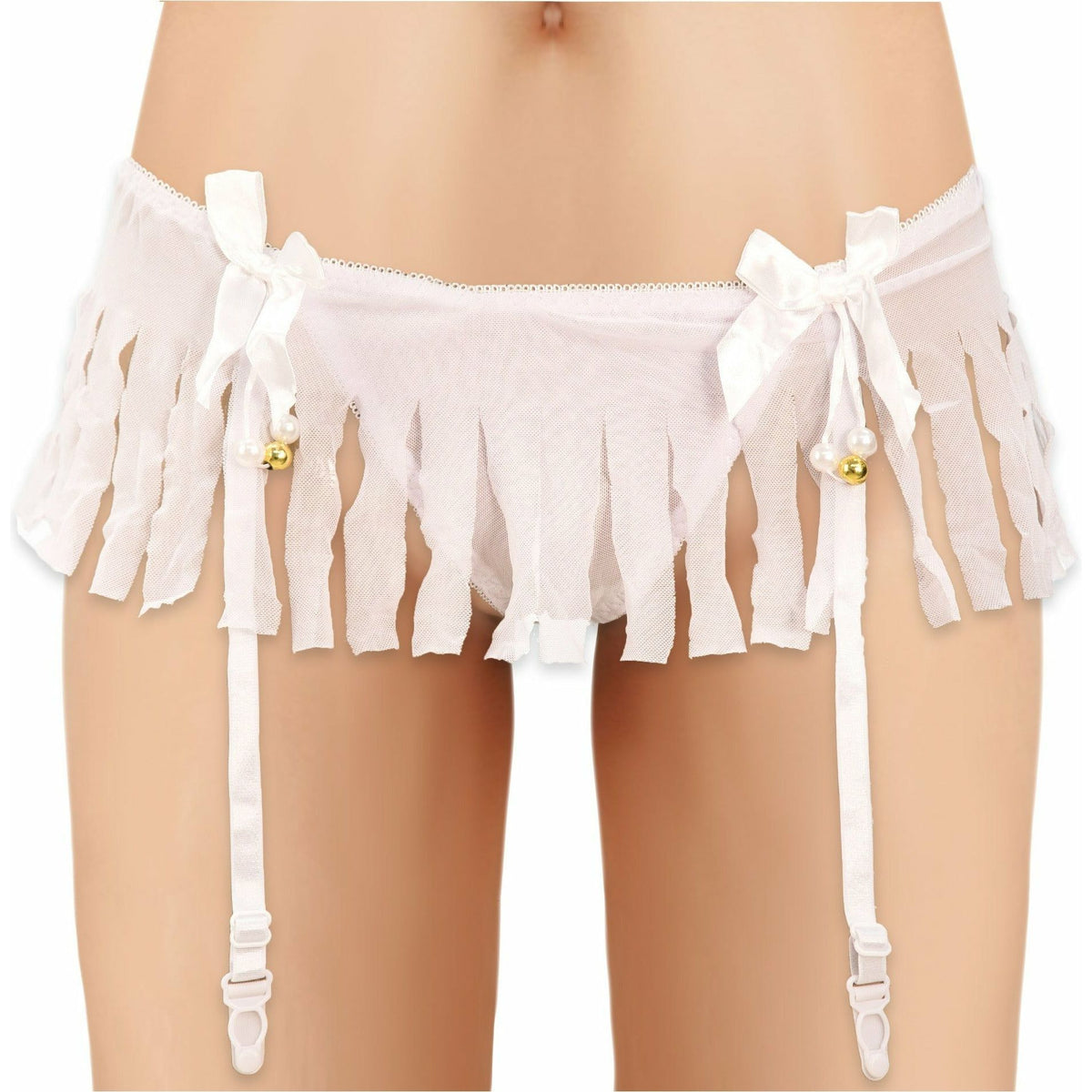 Sexy Underwear with Pearls - White - O/S