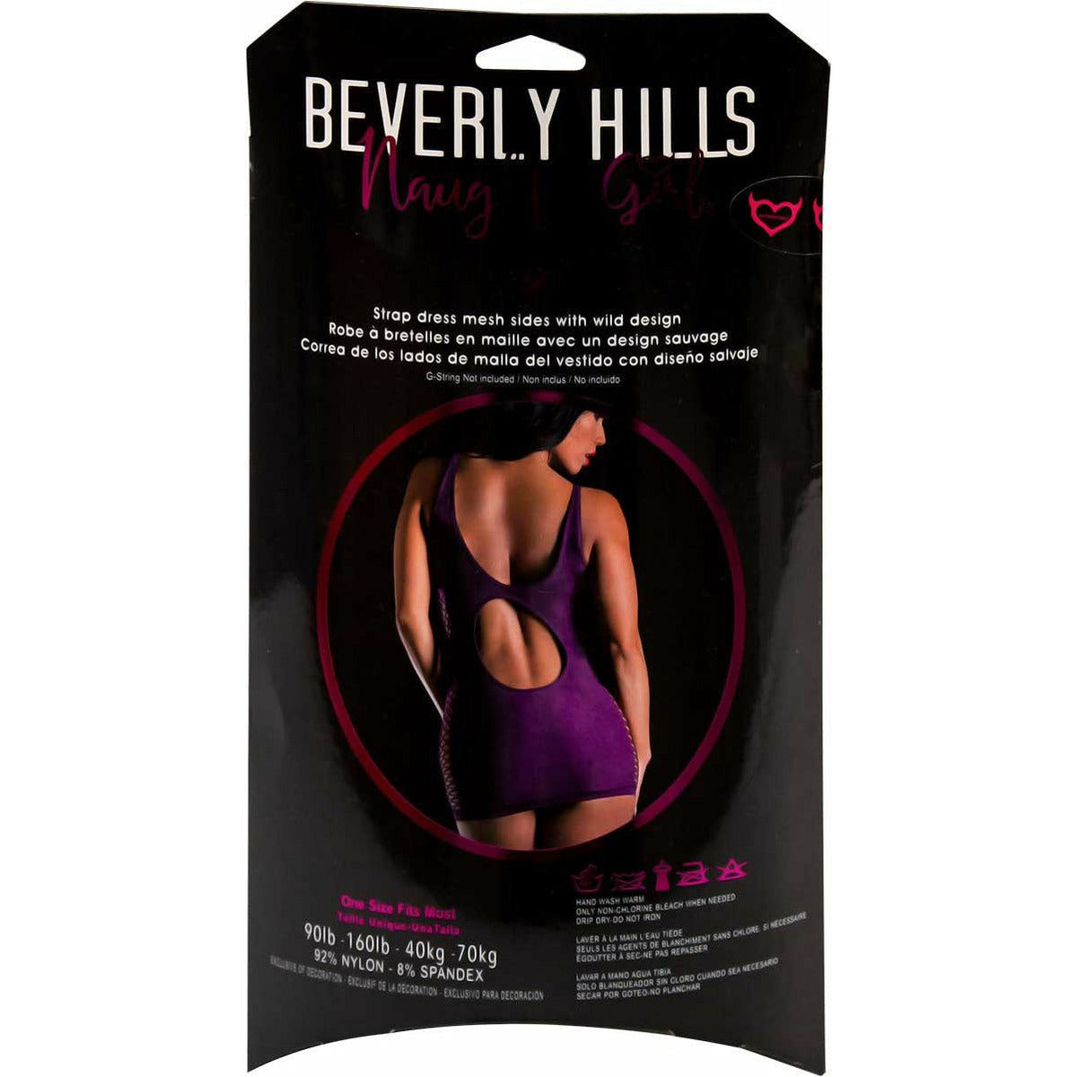Beverly Hills Naughty Girl - Side Mesh Dress with Wild Design - Purple - One Size