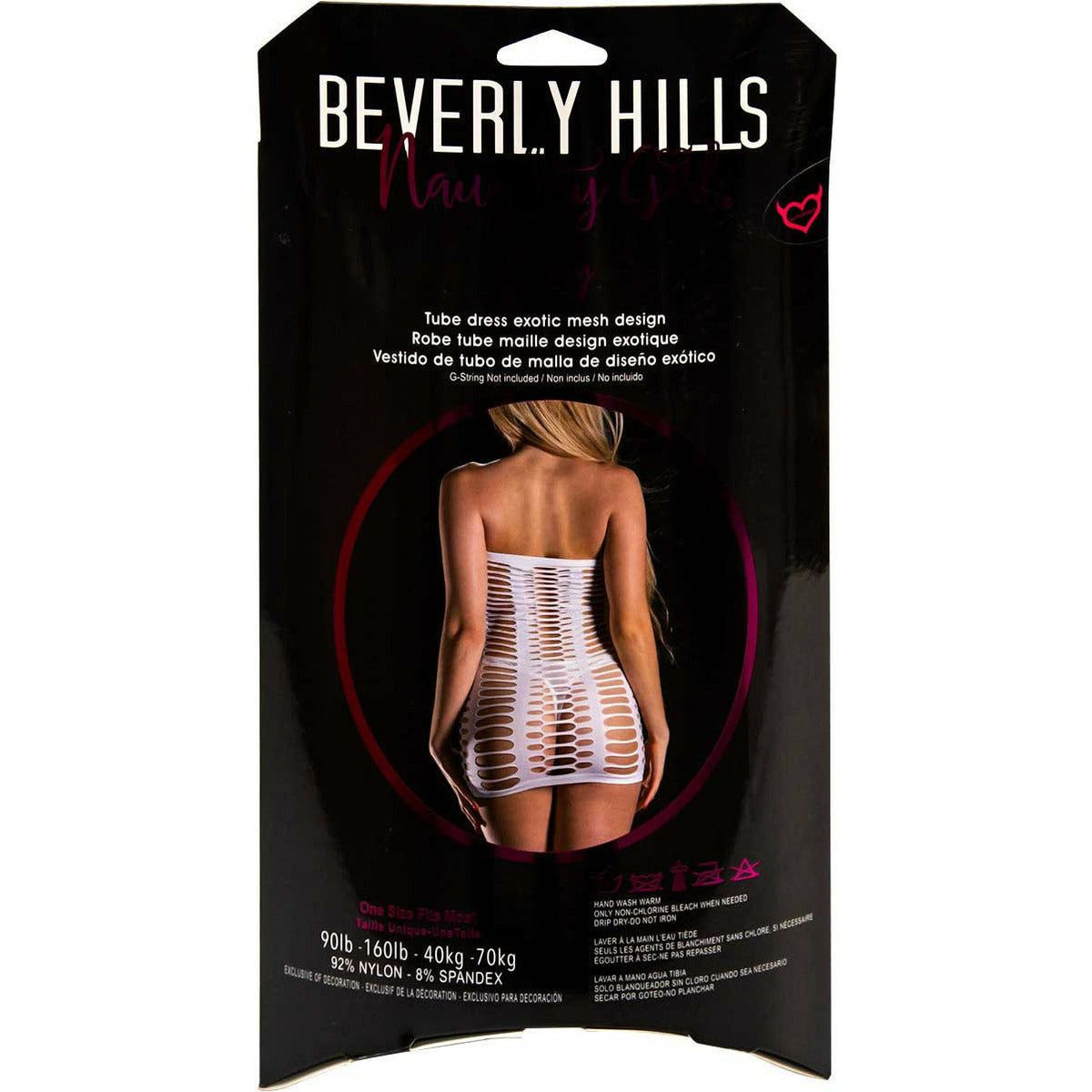 Beverly Hills Naughty Girl - Wide Mesh Tube Dress - White - One Size
