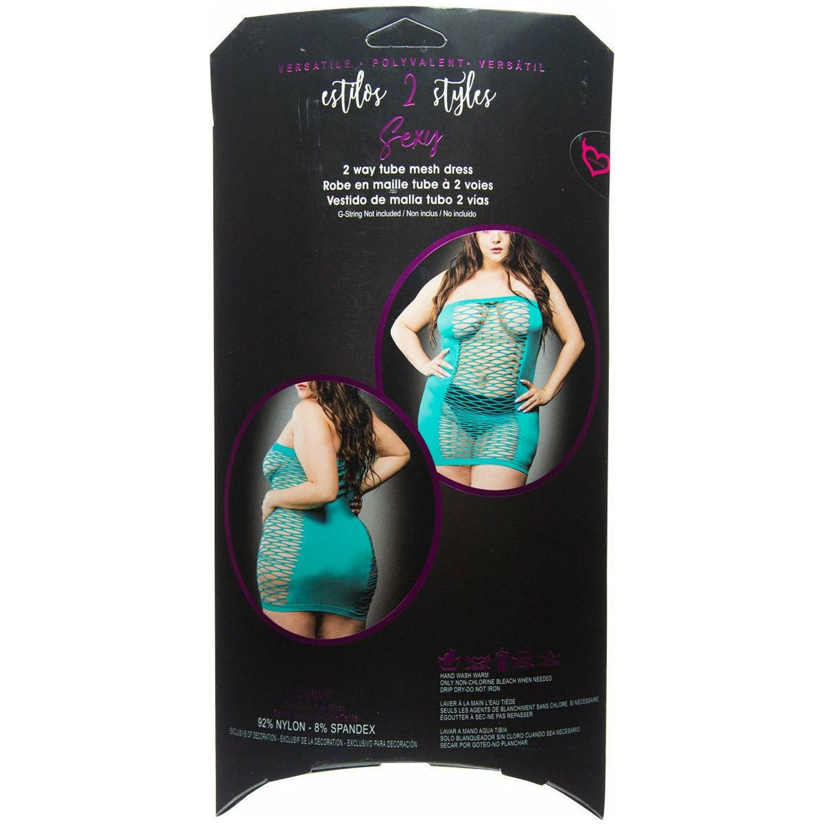 Beverly Hills Naughty Girl - 2 Way Tube Mesh Dress - Turquoise - One Size