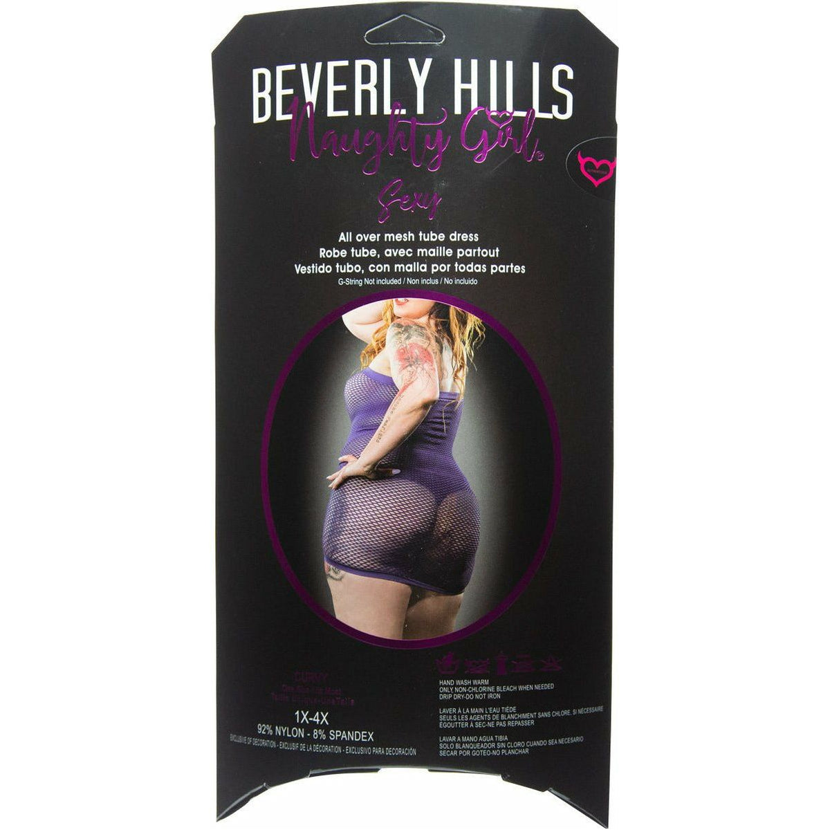 Beverly Hills Naughty Girl - All Over Mesh Tube Dress - Purple - One Size