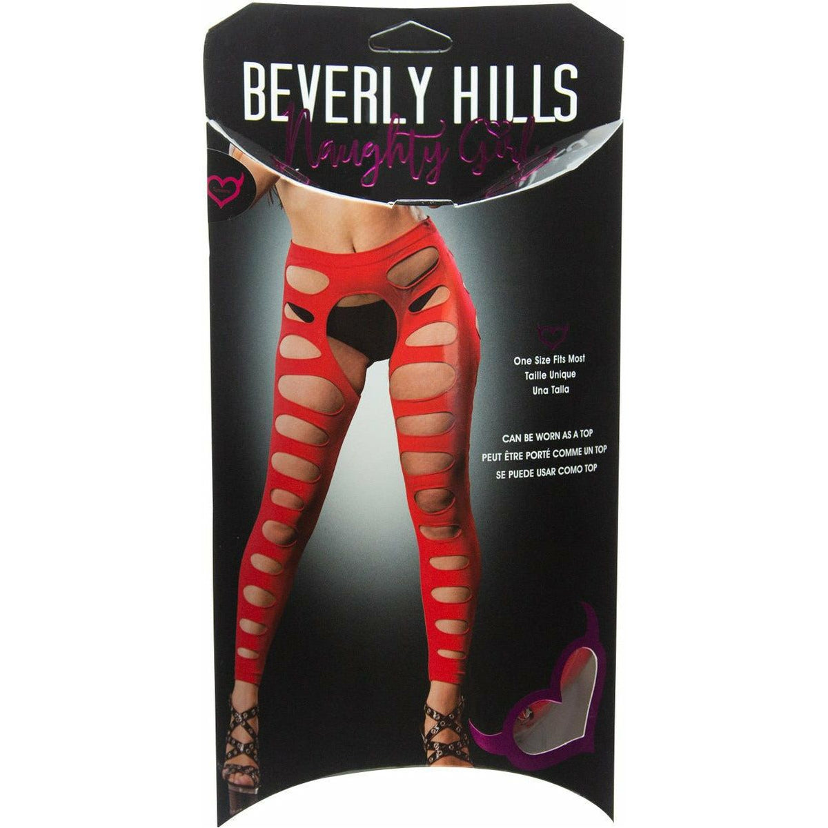 Beverly Hills Naughty Girl - Crotchless Legging - Red - One Size