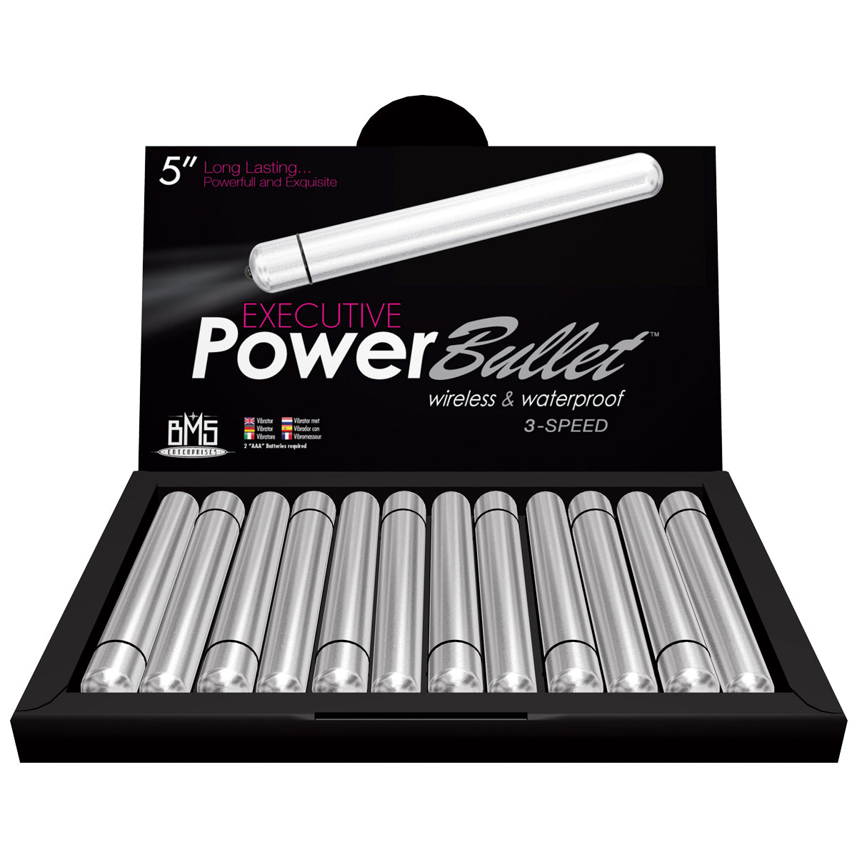 Executive PowerBullet Vibrator - 5" - Silver (cost per single bullet) - BMS Enterprises Executive PowerBullet Vibrator - 5" - Silver (cost per single bullet) - BMS Enterprises