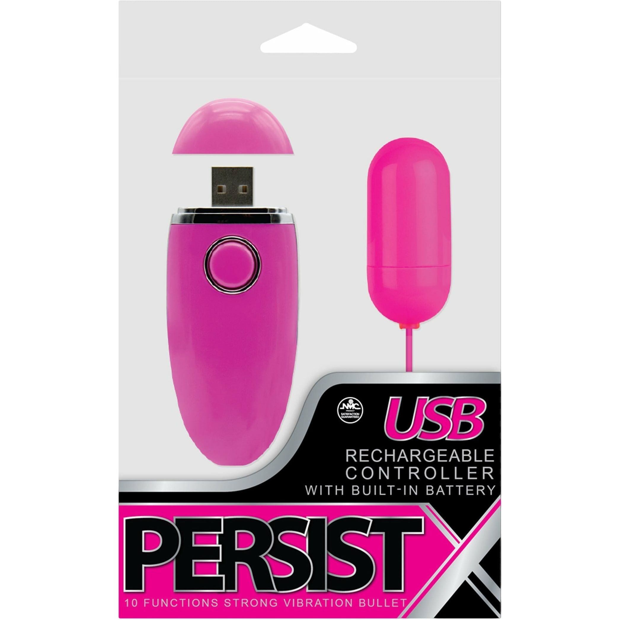 NMC Persist X - Bullet Vubrator - Rechargeable - Pink | BMS Enterprises